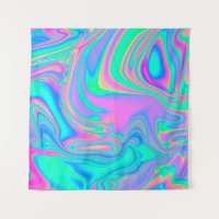 Iridescent marbled holographic texture in vibrant 