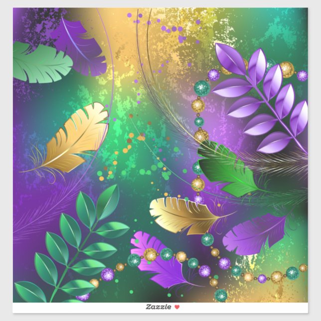 Iridescent mardi gras background with beads (Sheet)
