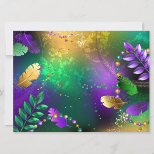 Iridescent mardi gras background with beads