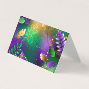 Iridescent mardi gras background with beads