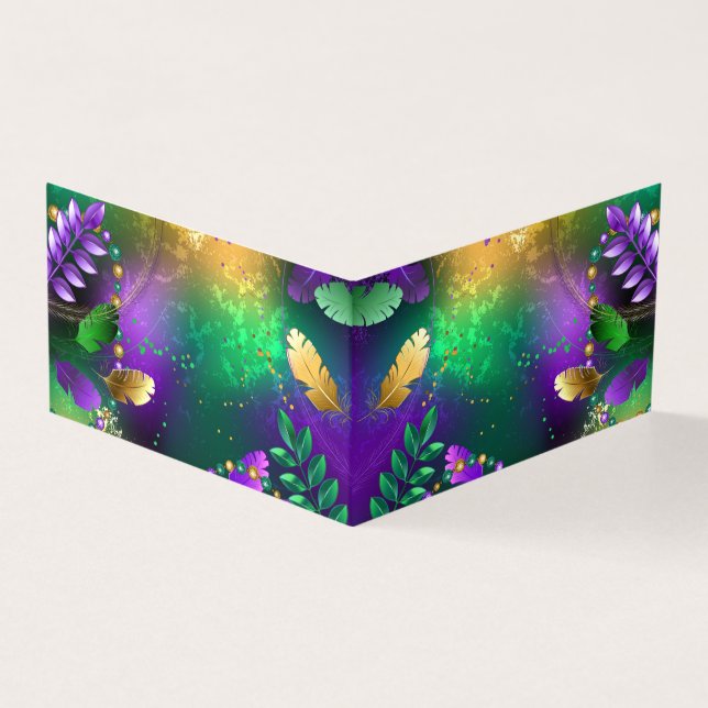 Iridescent mardi gras background with beads (Outside)