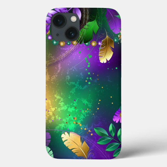 Iridescent mardi gras background with beads Case-Mate iPhone case (Back)