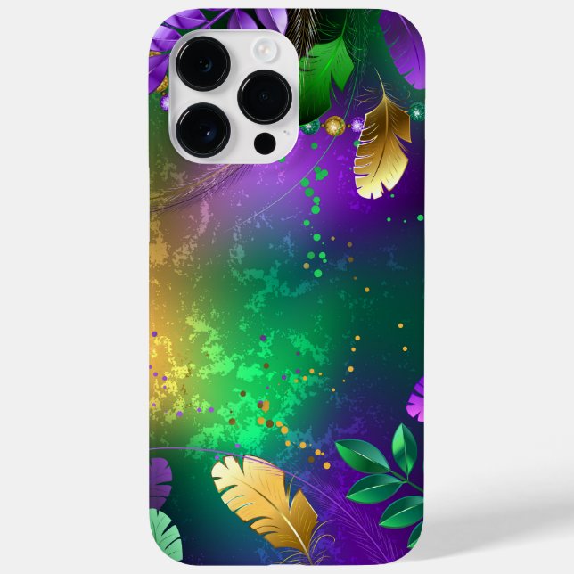 Iridescent mardi gras background with beads Case-Mate iPhone case (Back)