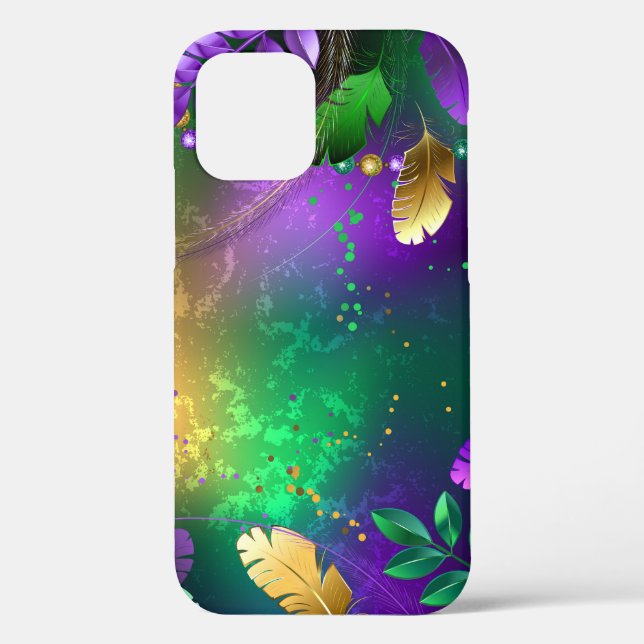 Iridescent mardi gras background with beads Case-Mate iPhone case (Back)