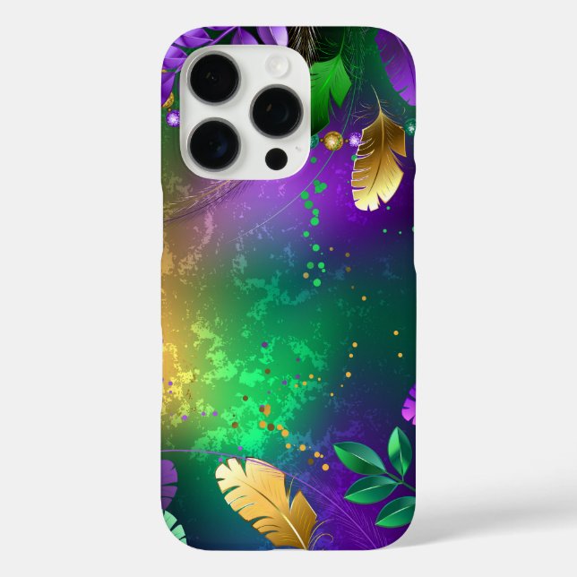 Iridescent mardi gras background with beads Case-Mate iPhone case (Back)