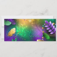Iridescent mardi gras background with beads