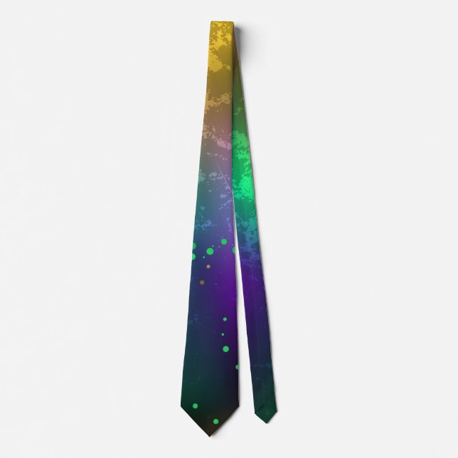 Iridescent mardi gras background with beads tie (Front)