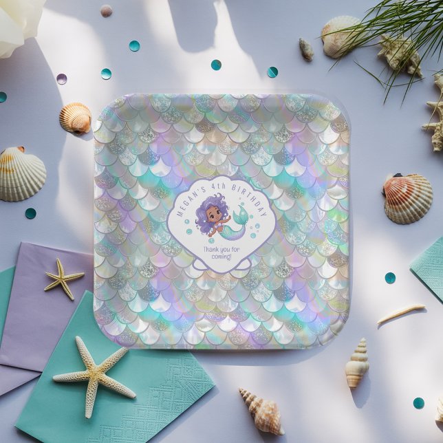 Iridescent Mermaid Scales Clam Shell V2 ID1144 Paper Plate (Creator Uploaded)