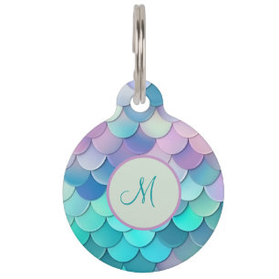 Iridescent Mermaid Scales Personalised Pet Tag