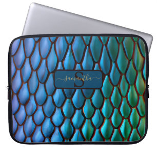 Iridescent Mermaid Tails Dragon Scales Fantasy Laptop Sleeve