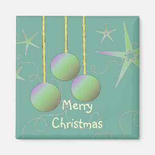 Iridescent Merry Christmas Design Magnet