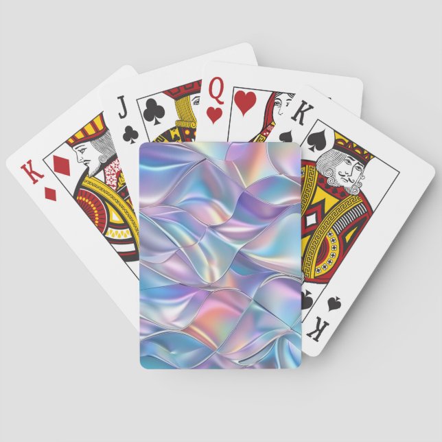 Iridescent Metallic 6 Geometric Playing Cards (Back)