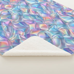Iridescent Metallic 6 Geometric Sherpa Blanket