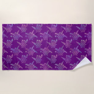 Iridescent Metallic Bohemian Unicorn Pattern Beach Towel