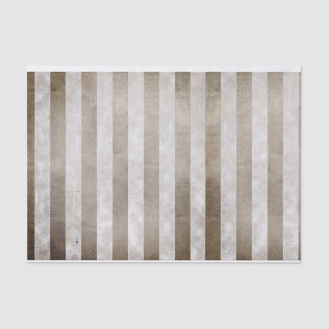 Iridescent Metallic Grunge Stripe Pattern Taupe Tissue Paper (Front)