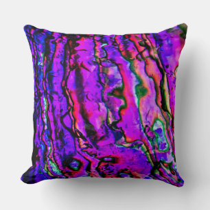 Iridescent Metallic Marbled Blue Green Purple Pink Cushion