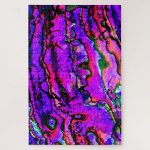 Iridescent Metallic Marbled Blue Green Purple Pink Jigsaw Puzzle