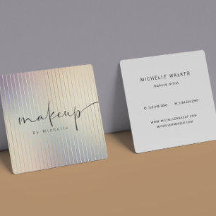 Iridescent modern Makeup Artist Square Square Business Card