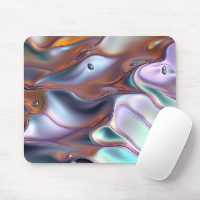 Iridescent Molten Ripples Mouse Mat (With Mouse)