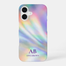 Iridescent Monogram Personalised Name iPhone Case