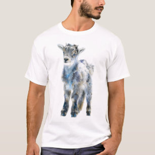 Iridescent Mountain Goat Kid Illustration Men T-Shirt