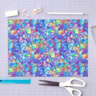 Iridescent Multi-Coloured Sea-glass Decoupage Tissue Paper