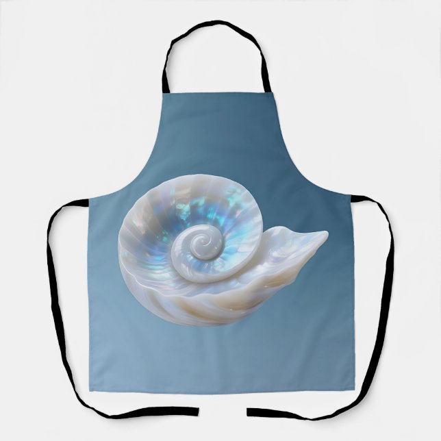 Iridescent Nautilus Shell Spiral Apron (Front)