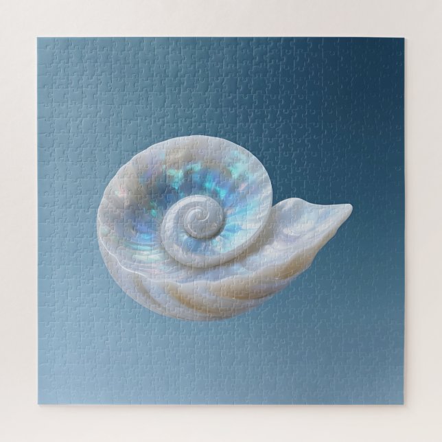 Iridescent Nautilus Shell Spiral Jigsaw Puzzle (Vertical)