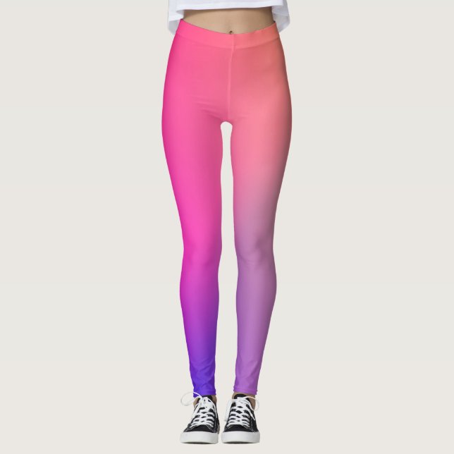 Iridescent Neon Hot Pink Photography Rainbow Cool  Leggings (Front)