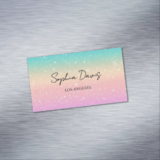 iridescent opal business cards pastel