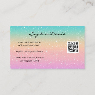 iridescent opal business cards pastel