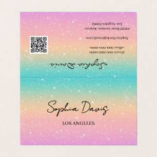 iridescent opal business cards pastel