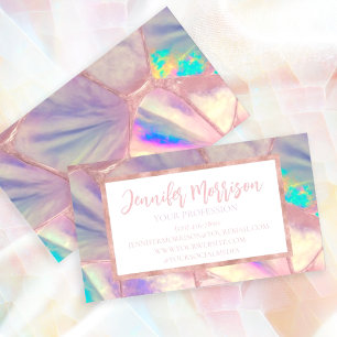 Iridescent Opal Crystal Stone Modern Luxury Business Card