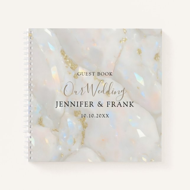 Iridescent Opal Gemstone Crystal Elegant  Notebook (Front)