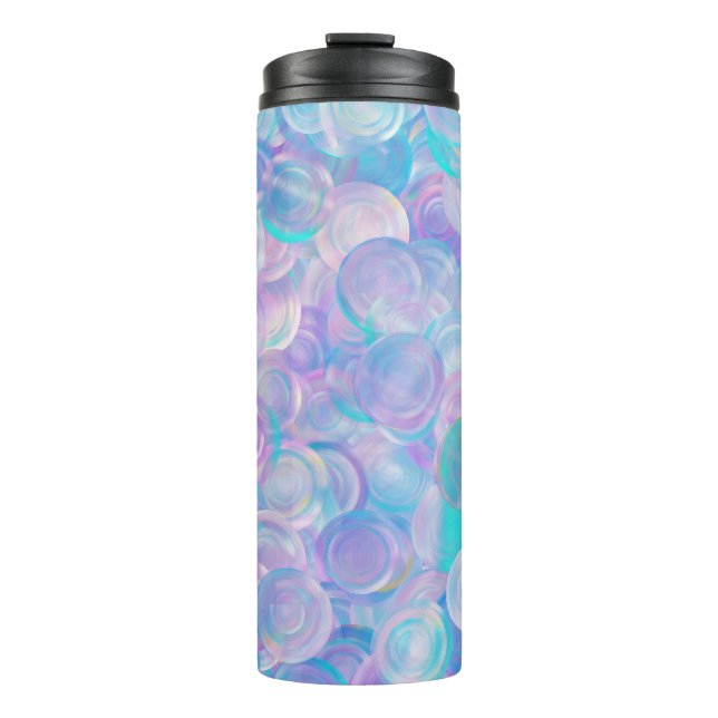 Iridescent Opal Glass Cabochons Thermal Tumbler (Front)