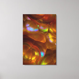 Iridescent orange fire opal canvas print