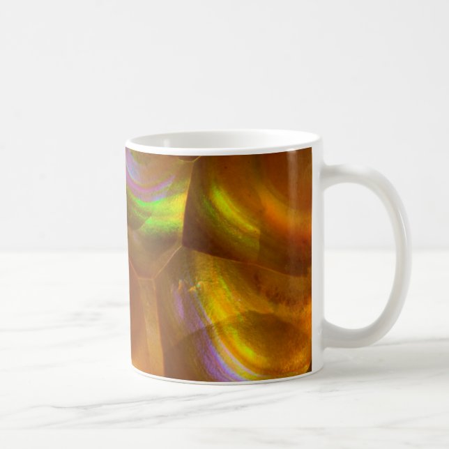 Iridescent orange fire opal coffee mug (Right)