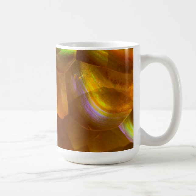 Iridescent orange fire opal coffee mug (Right)