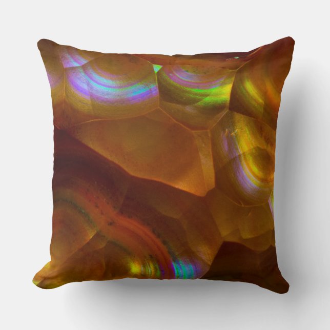 Iridescent orange fire opal cushion (Front)