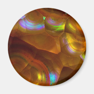 Iridescent orange fire opal magnet