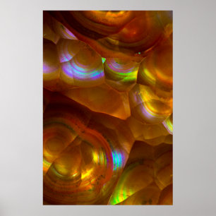Iridescent orange fire opal poster
