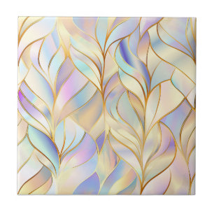 Iridescent Pastel Abstract Ceramic Tile