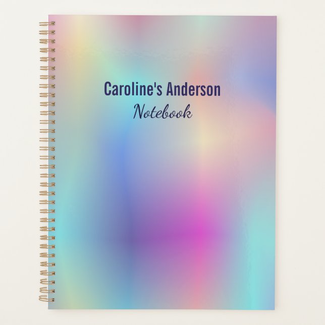 iridescent pastel colours planner (Front)