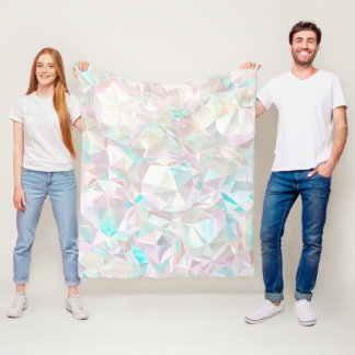 Iridescent pastel crystal fleece blanket