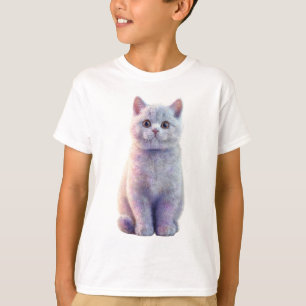 Iridescent Pastel Galaxy Cat Kids T-Shirt