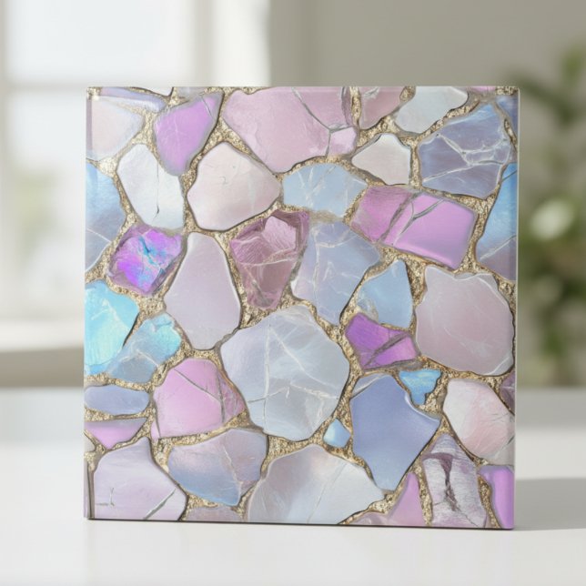 Iridescent Pastel Gemstone Gold Mosaic Tile (Creator Uploaded)
