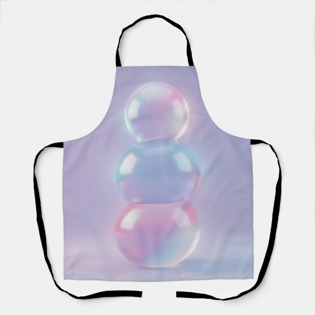 Iridescent Pastel Stacked Spheres Dreamy  Apron (Front)