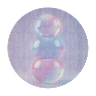 Iridescent Pastel Stacked Spheres Dreamy Cutting Board