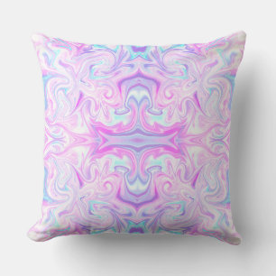 Iridescent Pastel Swirl Abstract Pattern Design Cushion