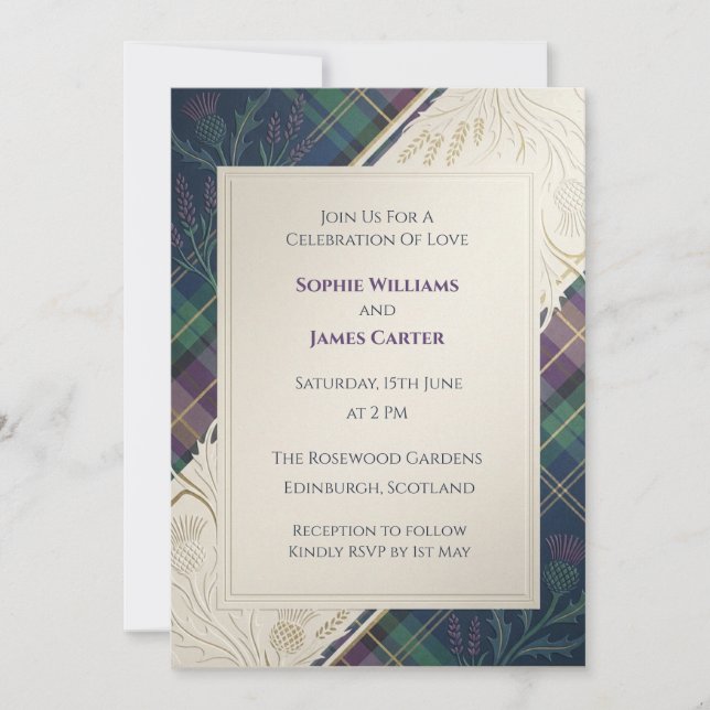Iridescent Pastel Watercolour Wedding Invitation (Front)